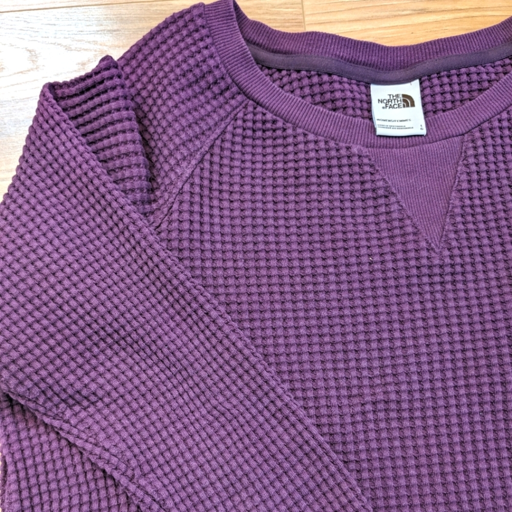 The North Face Waffle Knit purple sweater